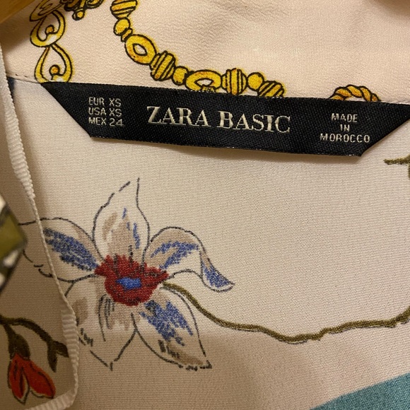 🧁ZARA floral Baroque chain patch work pleated dress- SZ: XS. NWOT - Picture 10 of 15